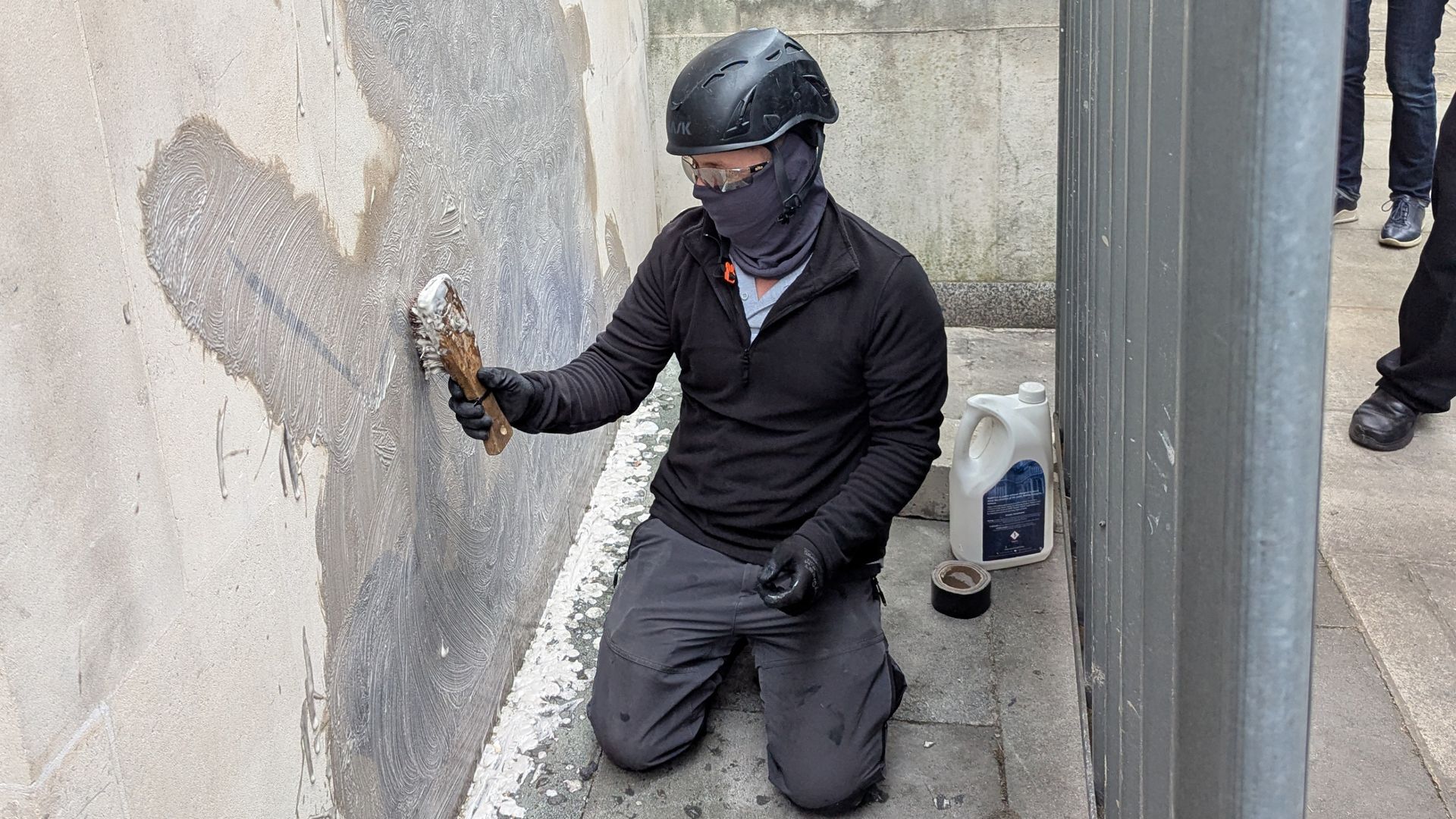 A piece of Banksy art that might have fetched millions was removed from a wall near a courthouse.